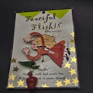 Fanciful Flights Karen Rossi Teacher Pin On Card NOS Teacher Gift Appreciation